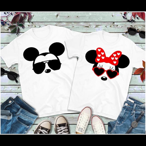 Mickey and Mini White Couples Shirt - Picture 1 of 1